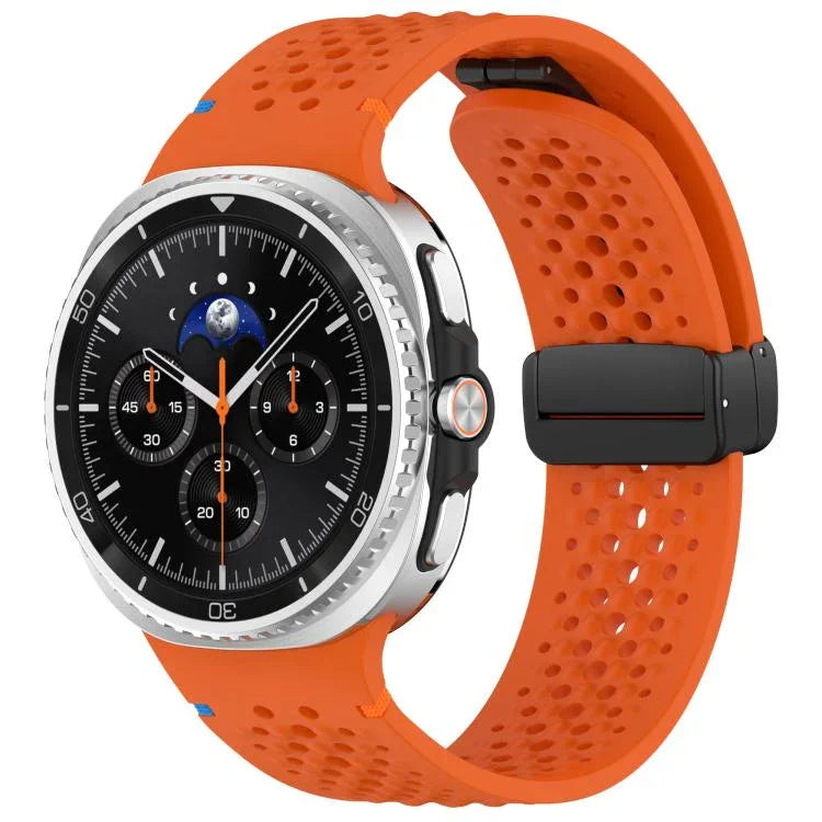 Dây đồng hồ silicone thoáng khí tổ ong khóa đen từ tính xDfind, Dành cho Samsung Galaxy Watch8 / Watch8 Classic