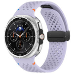 Dây đồng hồ silicone thoáng khí tổ ong khóa đen từ tính xDfind, Dành cho Samsung Galaxy Watch8 / Watch8 Classic