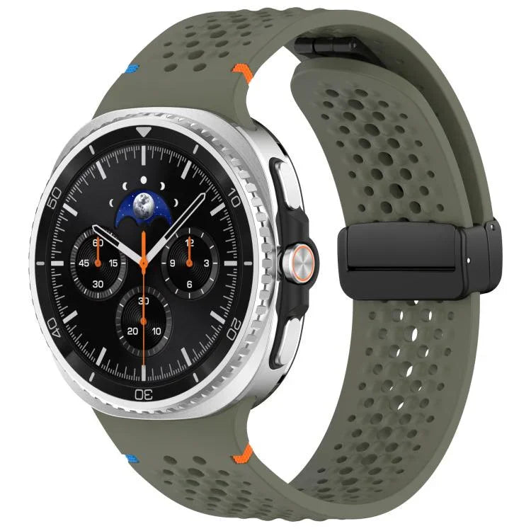 Dây đồng hồ silicone thoáng khí tổ ong khóa đen từ tính xDfind, Dành cho Samsung Galaxy Watch8 / Watch8 Classic