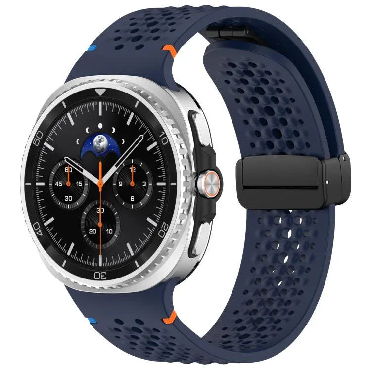 Dây đồng hồ silicone thoáng khí tổ ong khóa đen từ tính xDfind, Dành cho Samsung Galaxy Watch8 / Watch8 Classic