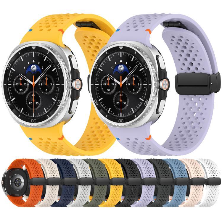 Dây đồng hồ silicone thoáng khí tổ ong khóa đen từ tính xDfind, Dành cho Samsung Galaxy Watch8 / Watch8 Classic