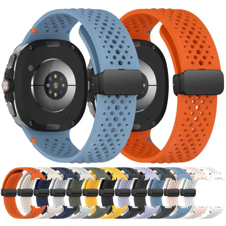 Dây đồng hồ silicone thoáng khí tổ ong khóa đen từ tính xDfind, Dành cho Samsung Galaxy Watch8 / Watch8 Classic