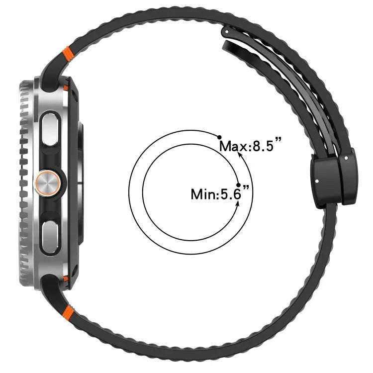 Dây đồng hồ silicone thoáng khí tổ ong khóa đen từ tính xDfind, Dành cho Samsung Galaxy Watch8 / Watch8 Classic
