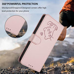Ốp lưng điện thoại da dập nổi hình mèo trái tim có dây đeo tay, dành cho iPhone Air, iPhone 16 Pro Max, iPhone 16 Pro, iPhone 16 Plus