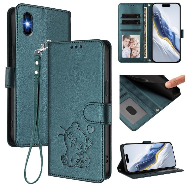 Ốp điện thoại da hình mèo trái tim nổi kèm dây đeo tay, dành cho iPhone 11 Pro Max, iPhone 11, iPhone 11 Pro, iPhone X / XS
