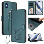 Ốp điện thoại da hình mèo trái tim nổi kèm dây đeo tay, dành cho iPhone XR, iPhone XS Max, iPhone 7 Plus / 8 Plus
