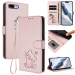 Ốp điện thoại da hình mèo trái tim nổi kèm dây đeo tay, dành cho iPhone XR, iPhone XS Max, iPhone 7 Plus / 8 Plus