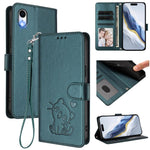 Ốp điện thoại da hình mèo trái tim nổi kèm dây đeo tay, dành cho iPhone XR, iPhone XS Max, iPhone 7 Plus / 8 Plus