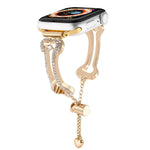 Dây Đeo Đồng Hồ Kim Loại Hình Xương Đính Kim Cương, Dành Cho Apple Watch 46mm / 49mm / 45mm / 44mm, Dành Cho Apple Watch 42mm / 41mm / 40mm / 38mm