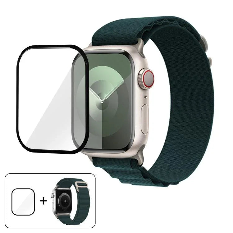 Dây Đeo Đồng Hồ Nylon Vòng Khóa Với Màng Cong 3D, Dành Cho Apple Watch Series 10 42mm