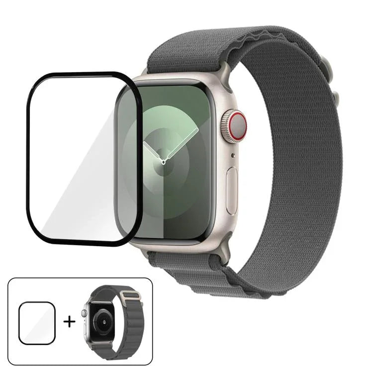 Dây Đeo Đồng Hồ Nylon Vòng Khóa Với Màng Cong 3D, Dành Cho Apple Watch Series 10 42mm