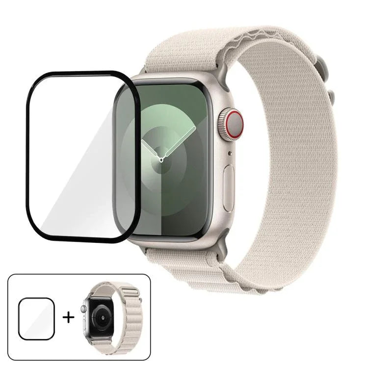 Dây Đeo Đồng Hồ Nylon Vòng Khóa Với Màng Cong 3D, Dành Cho Apple Watch Series 10 42mm