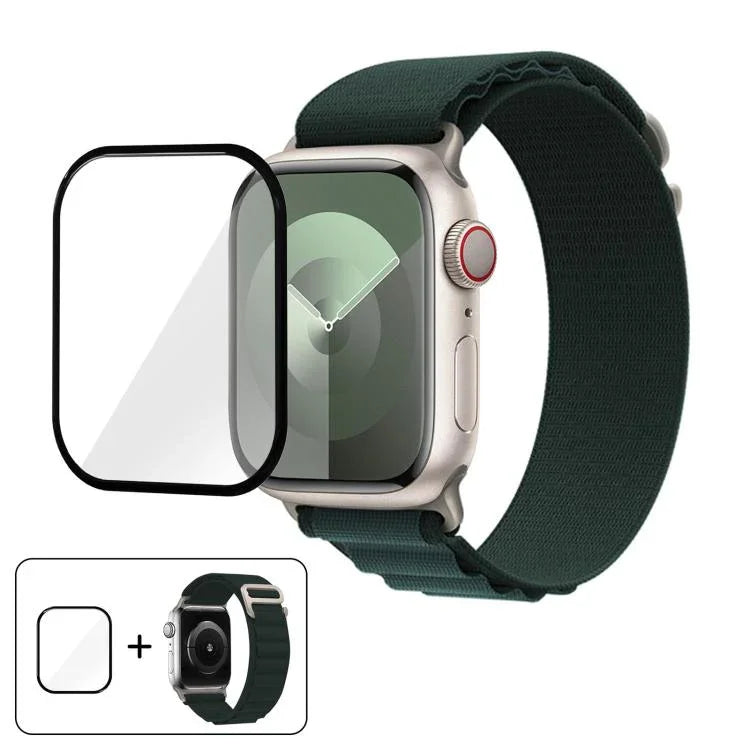 Dây Đeo Đồng Hồ Nylon Vòng Khóa Với Màng Cong 3D, Dành Cho Apple Watch Series 40mm