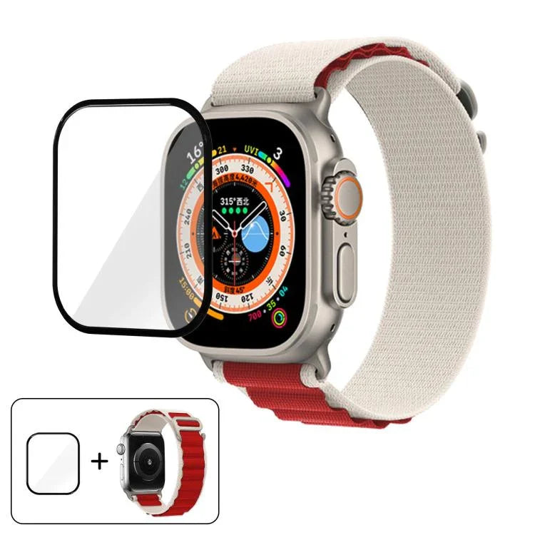 Dây Đeo Đồng Hồ Nylon Vòng Khóa Với Màng Cong 3D, Dành Cho Apple Watch Ultra 2 / 1 49mm