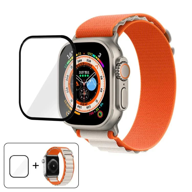 Dây Đeo Đồng Hồ Nylon Vòng Khóa Với Màng Cong 3D, Dành Cho Apple Watch Ultra 2 / 1 49mm
