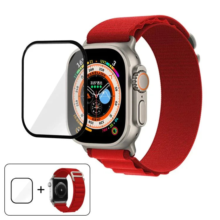 Dây Đeo Đồng Hồ Nylon Vòng Khóa Với Màng Cong 3D, Dành Cho Apple Watch Ultra 2 / 1 49mm