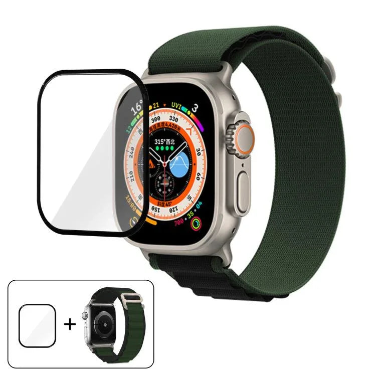 Dây Đeo Đồng Hồ Nylon Vòng Khóa Với Màng Cong 3D, Dành Cho Apple Watch Ultra 2 / 1 49mm