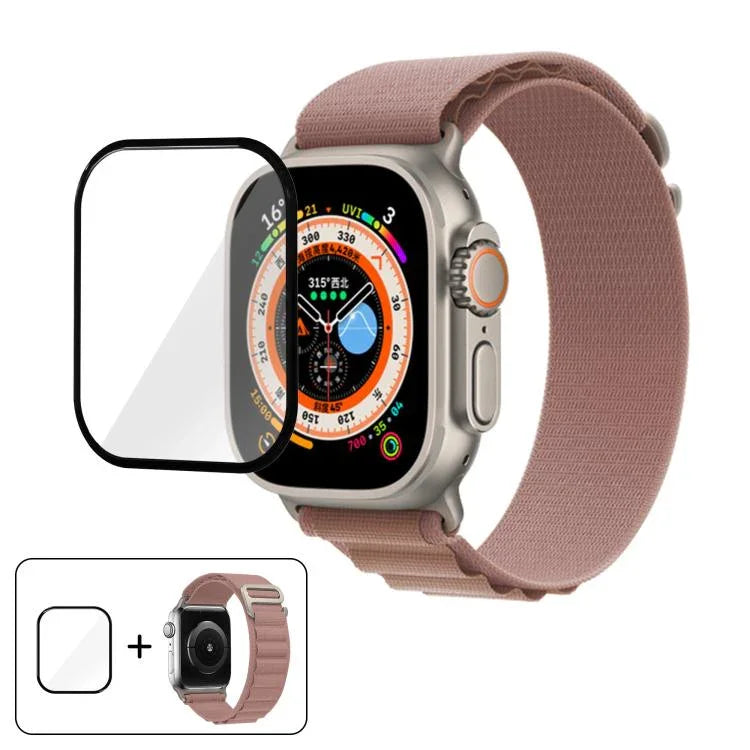 Dây Đeo Đồng Hồ Nylon Vòng Khóa Với Màng Cong 3D, Dành Cho Apple Watch Ultra 2 / 1 49mm