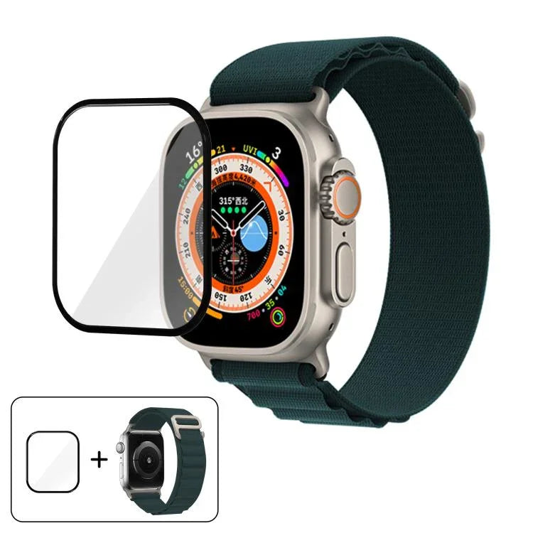 Dây Đeo Đồng Hồ Nylon Vòng Khóa Với Màng Cong 3D, Dành Cho Apple Watch Ultra 2 / 1 49mm