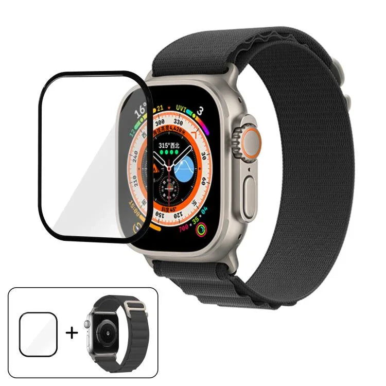 Dây Đeo Đồng Hồ Nylon Vòng Khóa Với Màng Cong 3D, Dành Cho Apple Watch Ultra 2 / 1 49mm