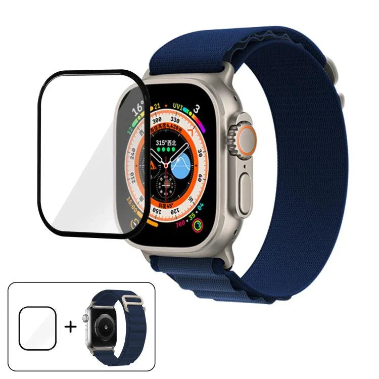 Dây Đeo Đồng Hồ Nylon Vòng Khóa Với Màng Cong 3D, Dành Cho Apple Watch Ultra 2 / 1 49mm