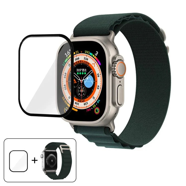 Dây Đeo Đồng Hồ Nylon Vòng Khóa Với Màng Cong 3D, Dành Cho Apple Watch Ultra 2 / 1 49mm