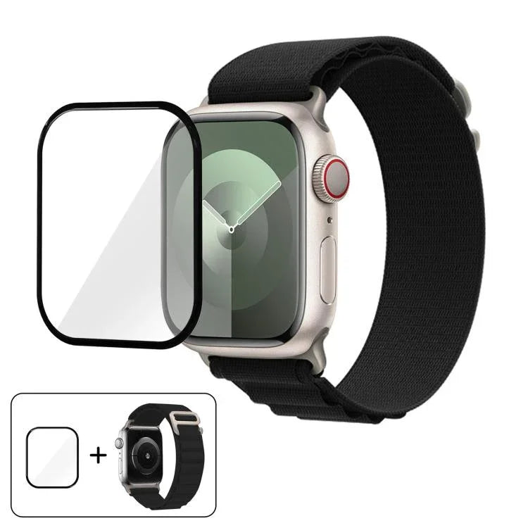 Dây đồng hồ nylon khóa vòng với phim cong 3D, Dành cho Apple Watch Series 38mm
