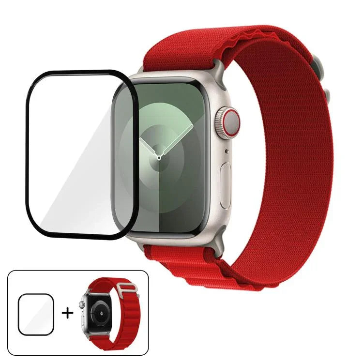 Dây đồng hồ nylon khóa vòng với phim cong 3D, Dành cho Apple Watch Series 38mm