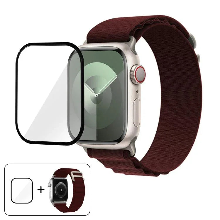 Dây đồng hồ nylon khóa vòng với phim cong 3D, Dành cho Apple Watch Series 38mm