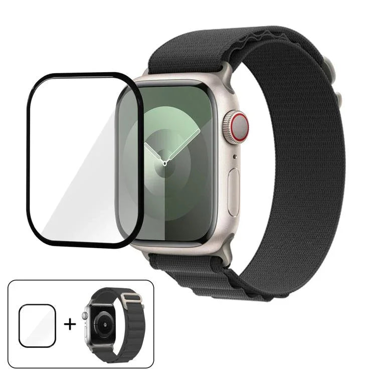 Dây đồng hồ nylon khóa vòng với phim cong 3D, Dành cho Apple Watch Series 42mm