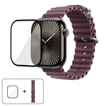 Dây đồng hồ silicone Ocean với phim cong 3D, Dành cho Apple Watch Series 10 46mm, Dành cho Apple Watch Series 10 42mm, Dành cho Apple Watch Series 44mm