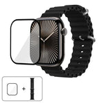 Dây đồng hồ silicone Ocean với phim cong 3D, Dành cho Apple Watch Series 40mm, Dành cho Apple Watch Ultra 2 / 1 49mm, Dành cho Apple Watch Series 45mm