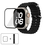 Dây đồng hồ silicone Ocean với phim cong 3D, Dành cho Apple Watch Series 40mm, Dành cho Apple Watch Ultra 2 / 1 49mm, Dành cho Apple Watch Series 45mm