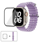 Dây đồng hồ silicone Ocean với phim cong 3D, Dành cho Apple Watch Series 40mm, Dành cho Apple Watch Ultra 2 / 1 49mm, Dành cho Apple Watch Series 45mm