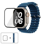 Dây đồng hồ silicone Ocean với phim cong 3D, Dành cho Apple Watch Series 40mm, Dành cho Apple Watch Ultra 2 / 1 49mm, Dành cho Apple Watch Series 45mm