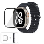 Dây đồng hồ silicone Ocean với phim cong 3D, Dành cho Apple Watch Series 40mm, Dành cho Apple Watch Ultra 2 / 1 49mm, Dành cho Apple Watch Series 45mm
