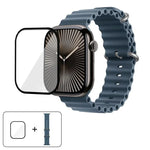 Dây đồng hồ silicone Ocean với phim cong 3D, Dành cho Apple Watch Series 41mm, Dành cho Apple Watch Series 38mm, Dành cho Apple Watch Series 42mm