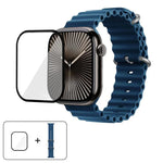 Dây đồng hồ silicone Ocean với phim cong 3D, Dành cho Apple Watch Series 41mm, Dành cho Apple Watch Series 38mm, Dành cho Apple Watch Series 42mm