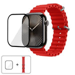 Dây đồng hồ silicone Ocean với phim cong 3D, Dành cho Apple Watch Series 41mm, Dành cho Apple Watch Series 38mm, Dành cho Apple Watch Series 42mm