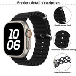 Dây đồng hồ silicone Ocean với phim cong 3D, Dành cho Apple Watch Series 41mm, Dành cho Apple Watch Series 38mm, Dành cho Apple Watch Series 42mm