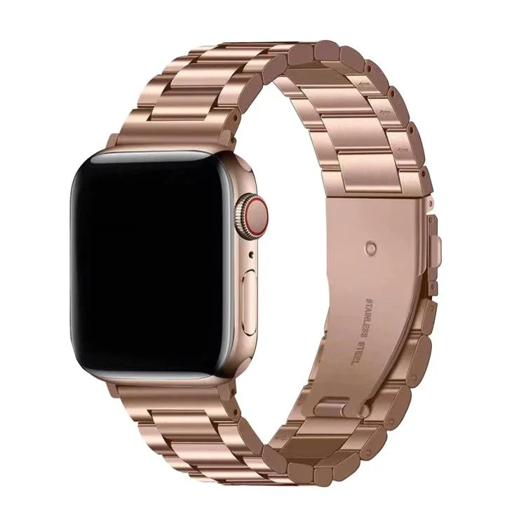 Dây đồng hồ thép không gỉ ba hạt với phim cong 3D, Dành cho Apple Watch Series 10 46mm, Dành cho Apple Watch Series 10 42mm, Dành cho Apple Watch Series 44mm, Dành cho Apple Watch Series 40mm