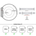 Dây đồng hồ thép không gỉ ba hạt với phim cong 3D, Dành cho Apple Watch Series 42mm