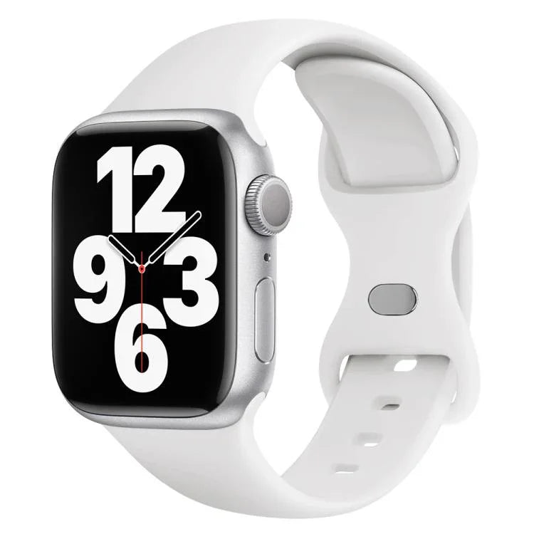 Butterfly Buckle Silicone Watch Band with 3D Curved Film, For Apple Watch Series 10 46mm, For Apple Watch Series 10 42mm, For Apple Watch Series 44mm