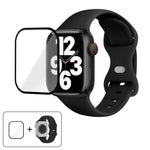 Dây đồng hồ silicone khóa bướm với phim cong 3D, Dành cho Apple Watch Series 40mm, Dành cho Apple Watch Ultra 2 / 1 49mm, Dành cho Apple Watch Series 45mm