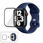 Dây đồng hồ silicone khóa bướm với phim cong 3D, Dành cho Apple Watch Series 40mm, Dành cho Apple Watch Ultra 2 / 1 49mm, Dành cho Apple Watch Series 45mm