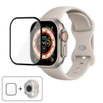 Dây đồng hồ silicone khóa bướm với phim cong 3D, Dành cho Apple Watch Series 40mm, Dành cho Apple Watch Ultra 2 / 1 49mm, Dành cho Apple Watch Series 45mm