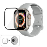 Dây đồng hồ silicone khóa bướm với phim cong 3D, Dành cho Apple Watch Series 40mm, Dành cho Apple Watch Ultra 2 / 1 49mm, Dành cho Apple Watch Series 45mm