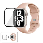 Dây đồng hồ silicone khóa bướm với phim cong 3D, Dành cho Apple Watch Series 40mm, Dành cho Apple Watch Ultra 2 / 1 49mm, Dành cho Apple Watch Series 45mm