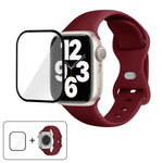Dây đồng hồ silicone khóa bướm với phim cong 3D, Dành cho Apple Watch Series 40mm, Dành cho Apple Watch Ultra 2 / 1 49mm, Dành cho Apple Watch Series 45mm