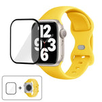 Dây đồng hồ silicone khóa bướm với phim cong 3D, Dành cho Apple Watch Series 41mm, Dành cho Apple Watch Series 38mm, Dành cho Apple Watch Series 42mm
